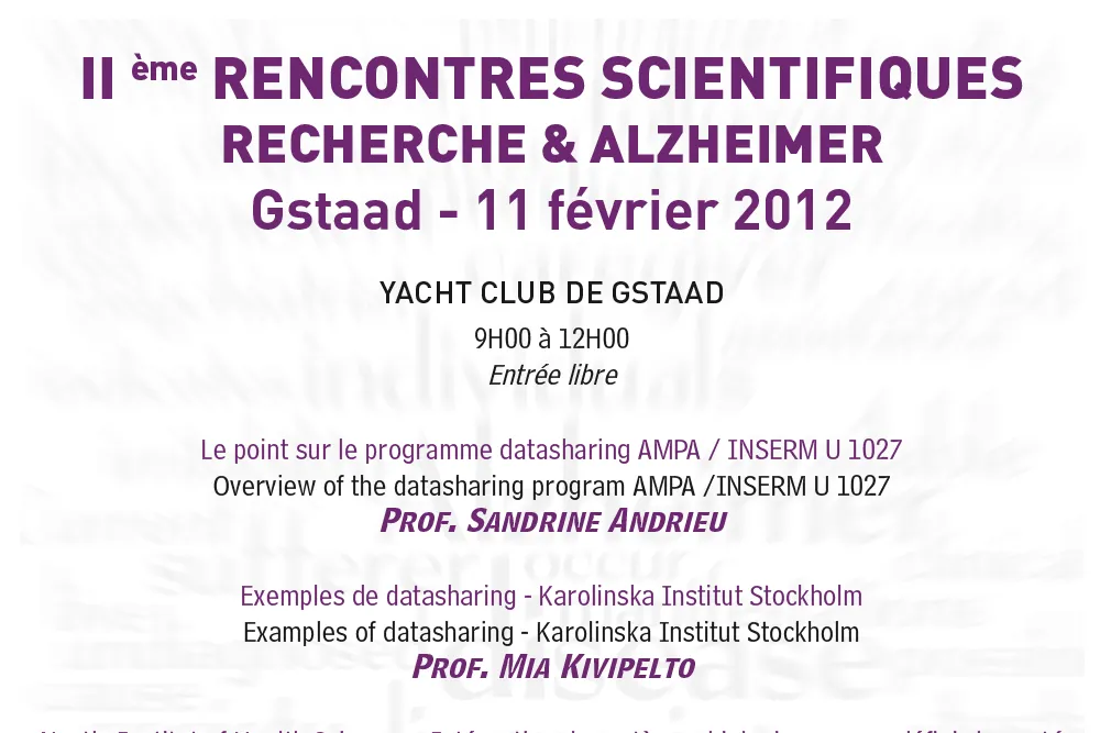 IIᵉ Rencontres scientifiques “Recherche & Alzheimer”
